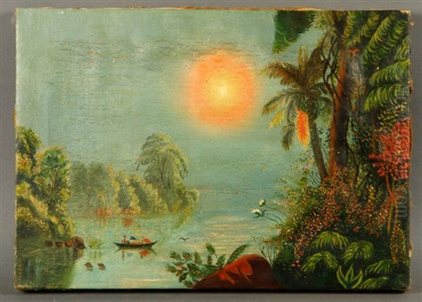 Tropical Scene Oil Painting by Thomas Chambers