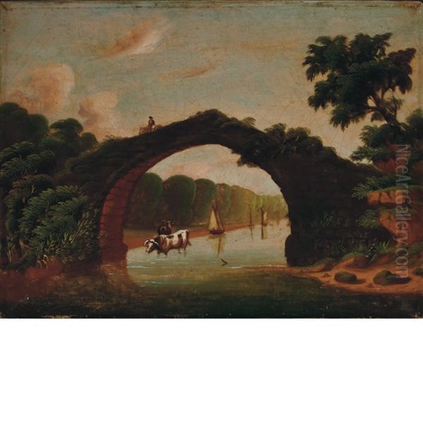 The Bridge Oil Painting by Thomas Chambers