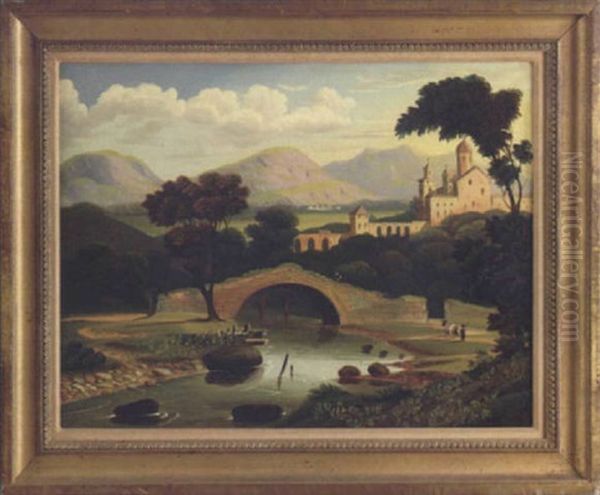 Monastery By The Sea Oil Painting by Thomas Chambers