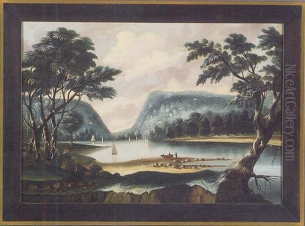 Delaware Water Gap Oil Painting by Thomas Chambers