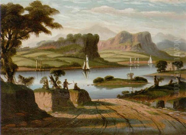 Hudson River Scene Oil Painting by Thomas Chambers