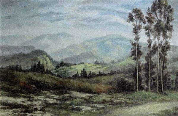 Mountain Landscape Oil Painting by Alfred Champ