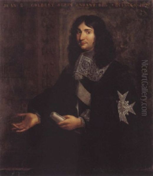 Portrait De Jean-baptiste Colbert Oil Painting by Jean-Baptiste De Champaigne