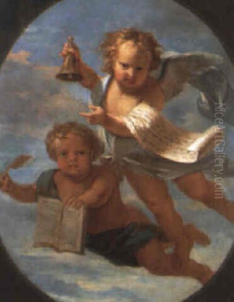 Anges Musiciens Oil Painting by Jean-Baptiste De Champaigne