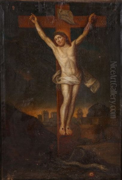 The Crucifixion With A Serpent And Apple Oil Painting by Philippe de Champaigne