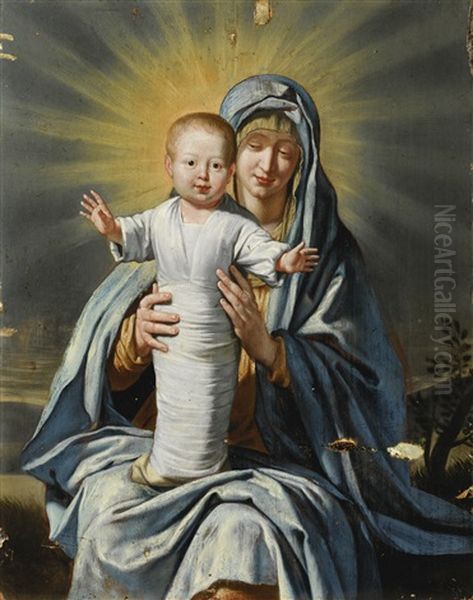 The Virgin With The Swaddled Child Oil Painting by Philippe de Champaigne