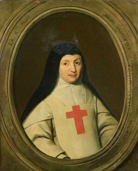 Portrait De Jacqueline-marie Dite Angelique Arnauld Oil Painting by Philippe de Champaigne