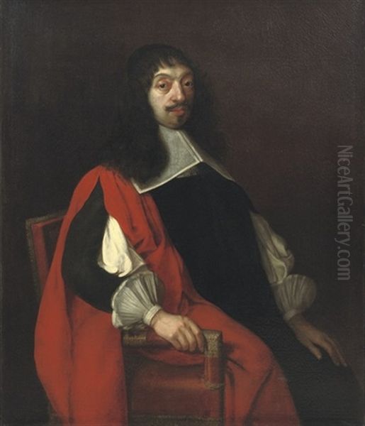 Portrait Of A Gentleman In A Black Costume Oil Painting by Philippe de Champaigne