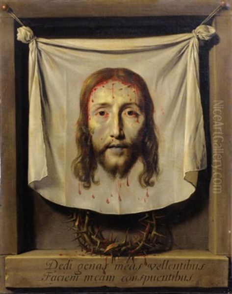 La Sainte Face, Dite Aussi Le Voile De Sainte Veronique Oil Painting by Philippe de Champaigne