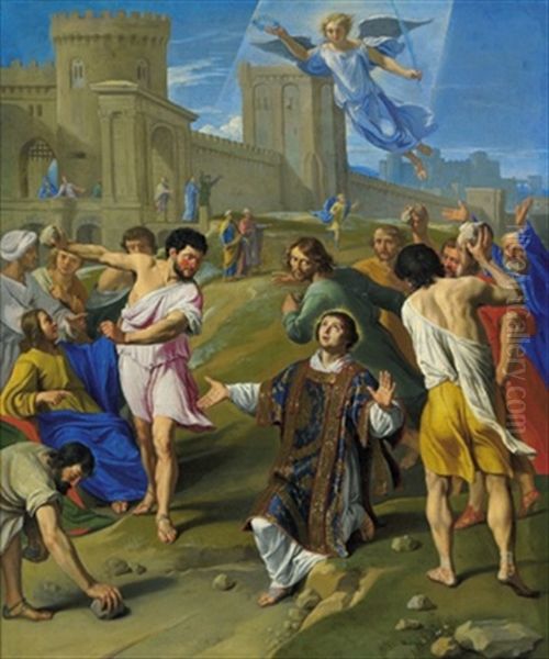 Das Martyrium Des Heiligen Stephan Vor Den Mauern Einer Befestigten Stadt Oil Painting by Philippe de Champaigne