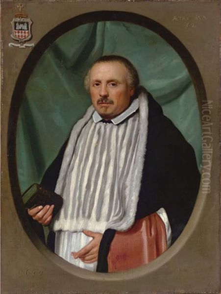 Portrait Of A Clergyman, Bust-length Oil Painting by Philippe de Champaigne