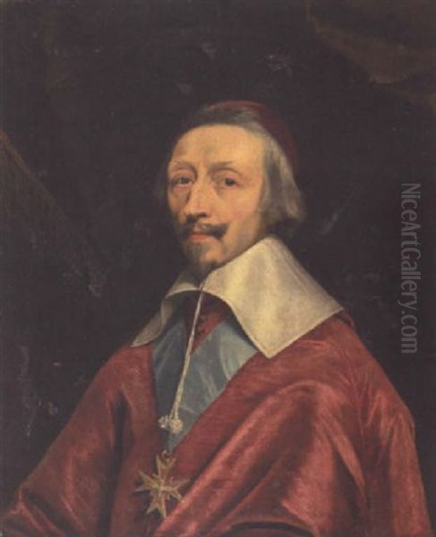 Portrait De Cardinal De Richelieu Oil Painting by Philippe de Champaigne