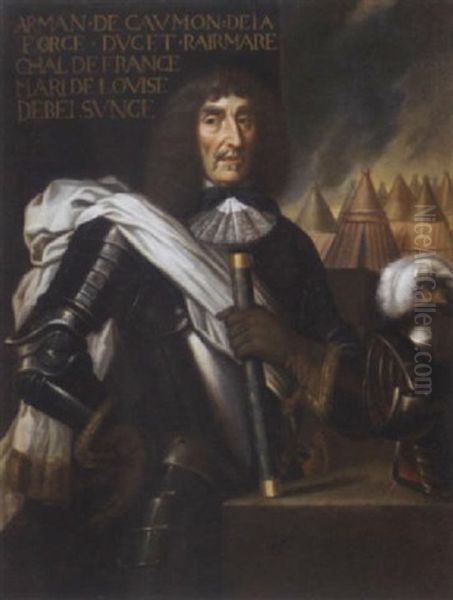 Portrait Of A Military Commander Holding A Baton Oil Painting by Philippe de Champaigne