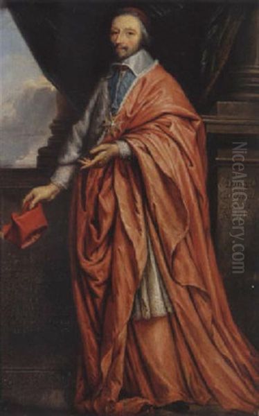 Portrait Du Cardinal Duc De Richelieu En Pied Oil Painting by Philippe de Champaigne