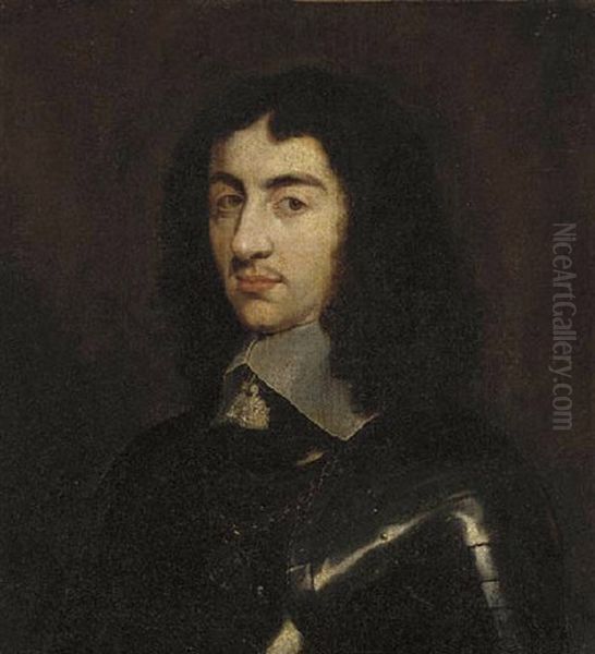 Portrait Of Charles Ii In Armour Oil Painting by Philippe de Champaigne