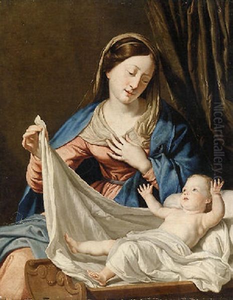 Madonna Col Bimbo Oil Painting by Philippe de Champaigne