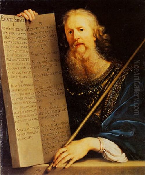 Moses Holding The Ten Commandments Oil Painting by Philippe de Champaigne