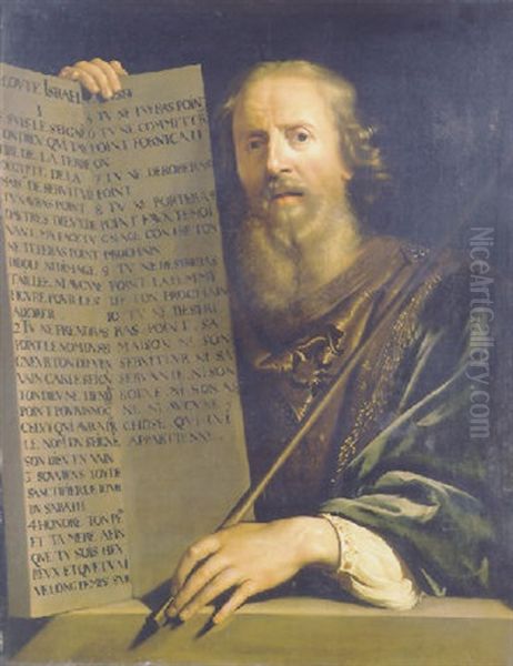 Moses Holding The Ten Commandments Oil Painting by Philippe de Champaigne