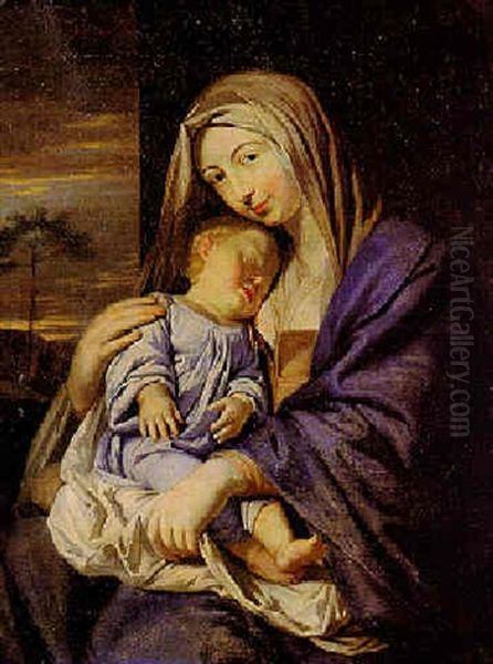 Madonna Mit Kind Oil Painting by Philippe de Champaigne