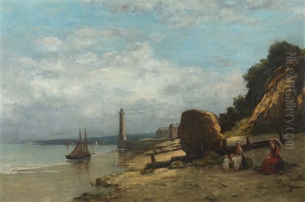 Leuchtturm An Der Bretonischen Kuste Oil Painting by Octave De Champeaux De La Boulaye