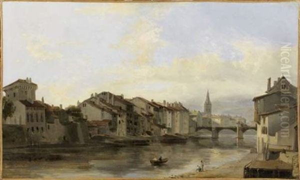 Vue De Grenoble Oil Painting by Jean-Jacques Champin