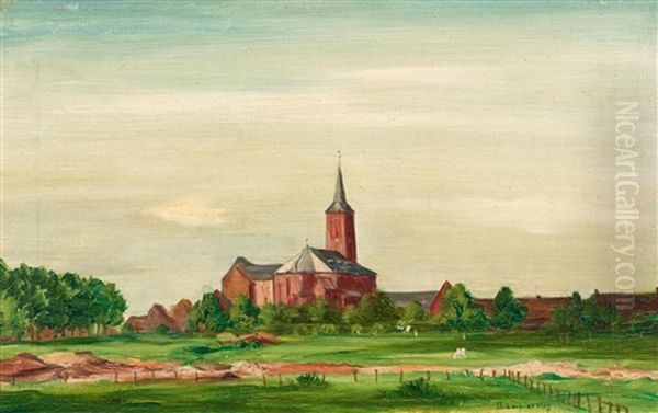 Ansicht Eines Dorfes Mit Kirche by Theodore Champion