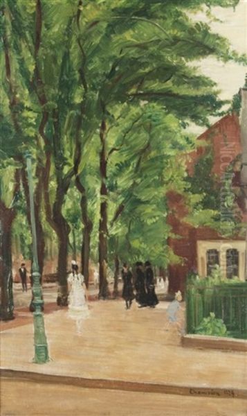 Auf Der Allee Oil Painting by Theodore Champion