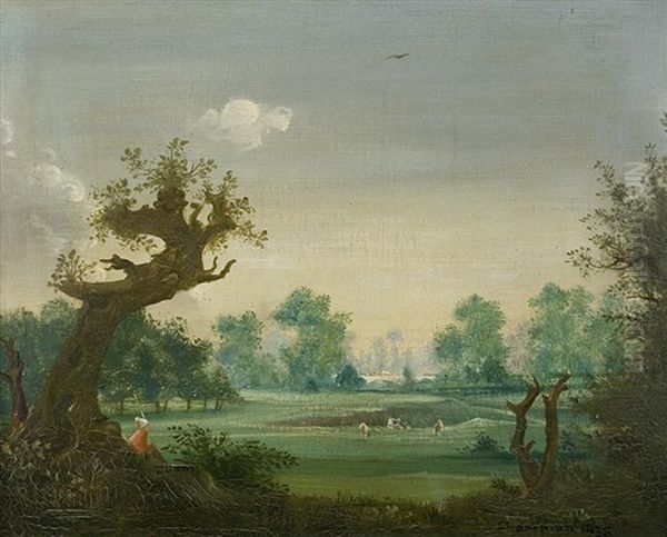 At The Old Oak Oil Painting by Theodore Champion