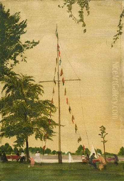 Flaggenstander Am Rhein Oil Painting by Theodore Champion