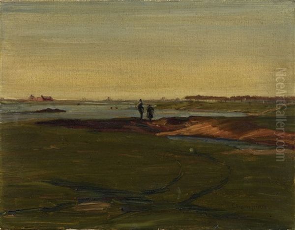 Rheinwiesen Bei Dusseldorf Oil Painting by Theodore Champion