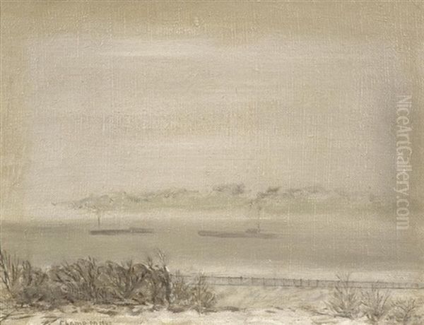 Winterliche Flusslandschaft by Theodore Champion