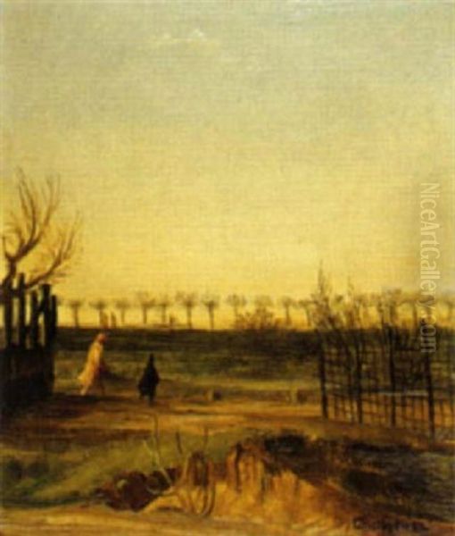 Landschaft Mit Spaziergangern by Theodore Champion