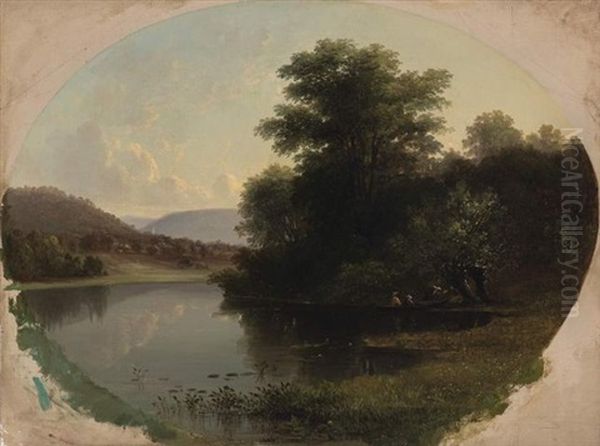 Boating In The White Mountains Oil Painting by Benjamin Champney