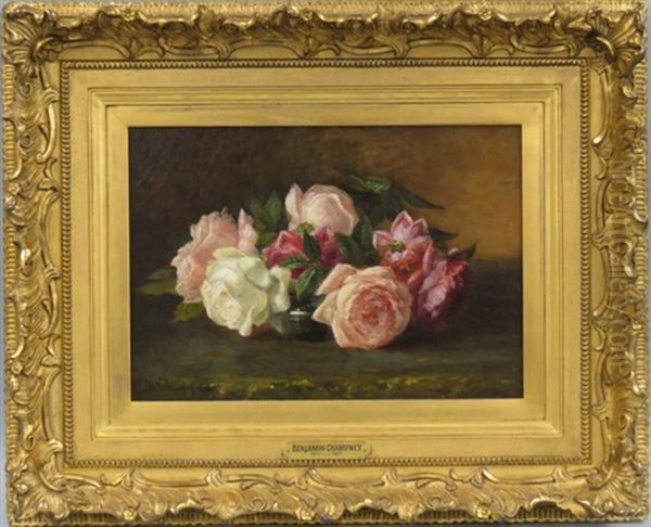 Still-life, Roses In Low Bowl Oil Painting by Benjamin Champney