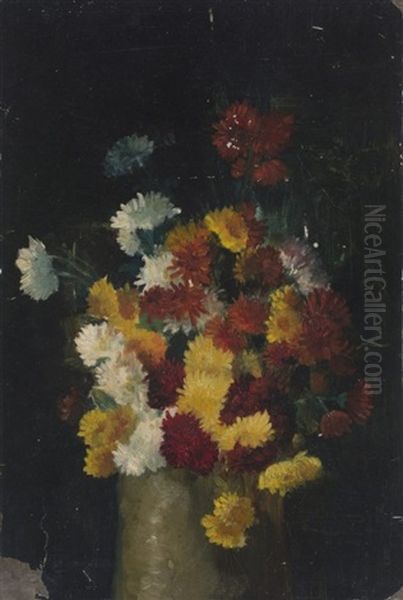 Floral Still Life Oil Painting by Benjamin Champney