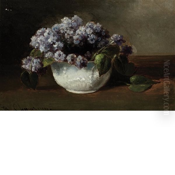 Still Life Of Flowers In A Bowl Oil Painting by Benjamin Champney