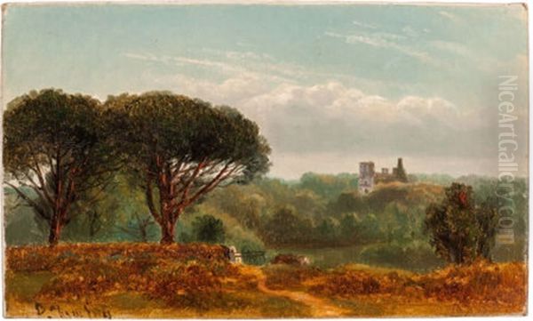 View Of Distant Ruins Oil Painting by Benjamin Champney