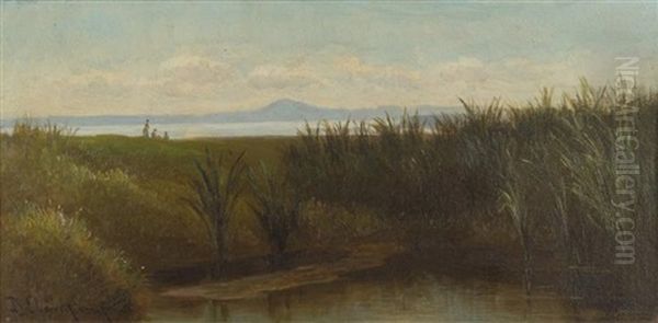 Marsh Landscape Oil Painting by Benjamin Champney