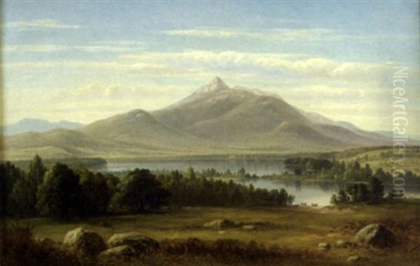 View In The White Mountains With Lake Oil Painting by Benjamin Champney