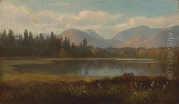 Lake With Mountains In The Distance Oil Painting by Benjamin Champney