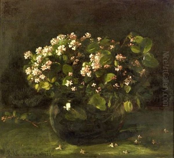 Still Life With Viburnum Oil Painting by Benjamin Champney