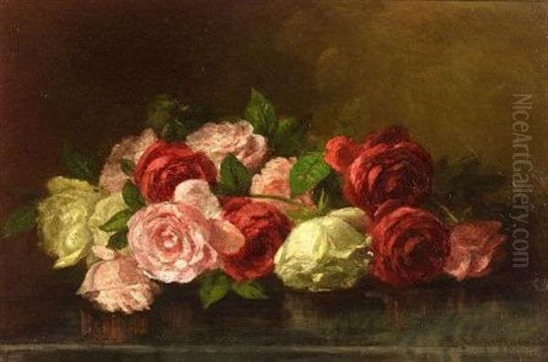 Roses Oil Painting by Benjamin Champney