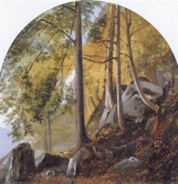 Study Of Rocks And Trees Oil Painting by Benjamin Champney