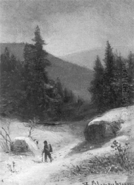 The Snowy Path Through The Woods Oil Painting by Benjamin Champney