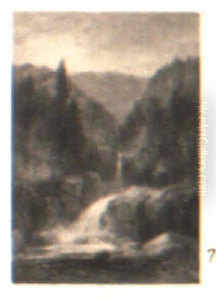 Waterfall, White Mountains Oil Painting by Benjamin Champney