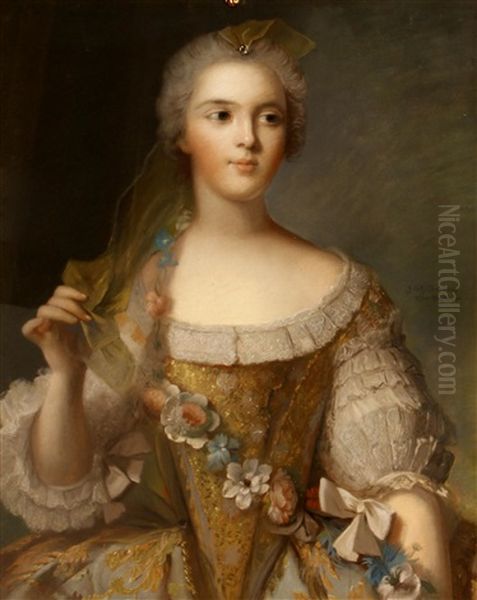 A Portrait Of Madame Sophie, Daughter Of Louis Xv (after Jean-marc Nattier) Oil Painting by James Wells Champney