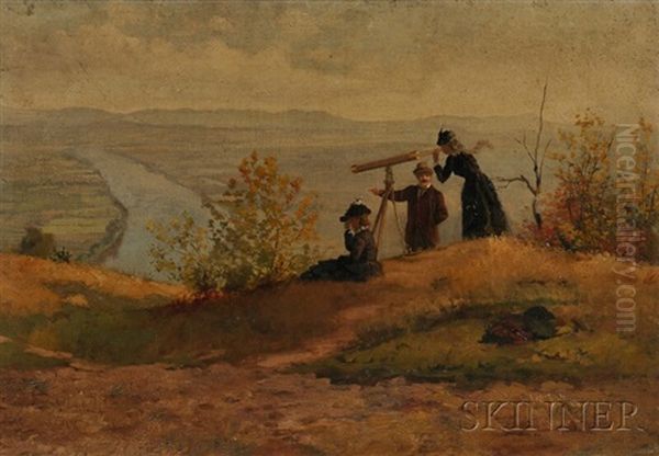 View From Mount Sugarloaf, South Deerfield, Massachusetts Oil Painting by James Wells Champney