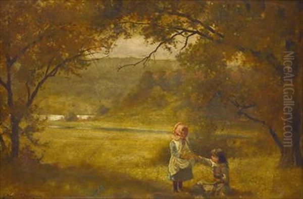 Gathering Flowers Oil Painting by James Wells Champney