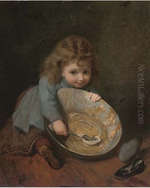 Scraping The Bowl Oil Painting by James Wells Champney