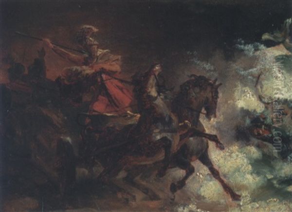 Hippolyte Et Le Dragon Oil Painting by Louis (Rene L. Maurice) Chancourtois